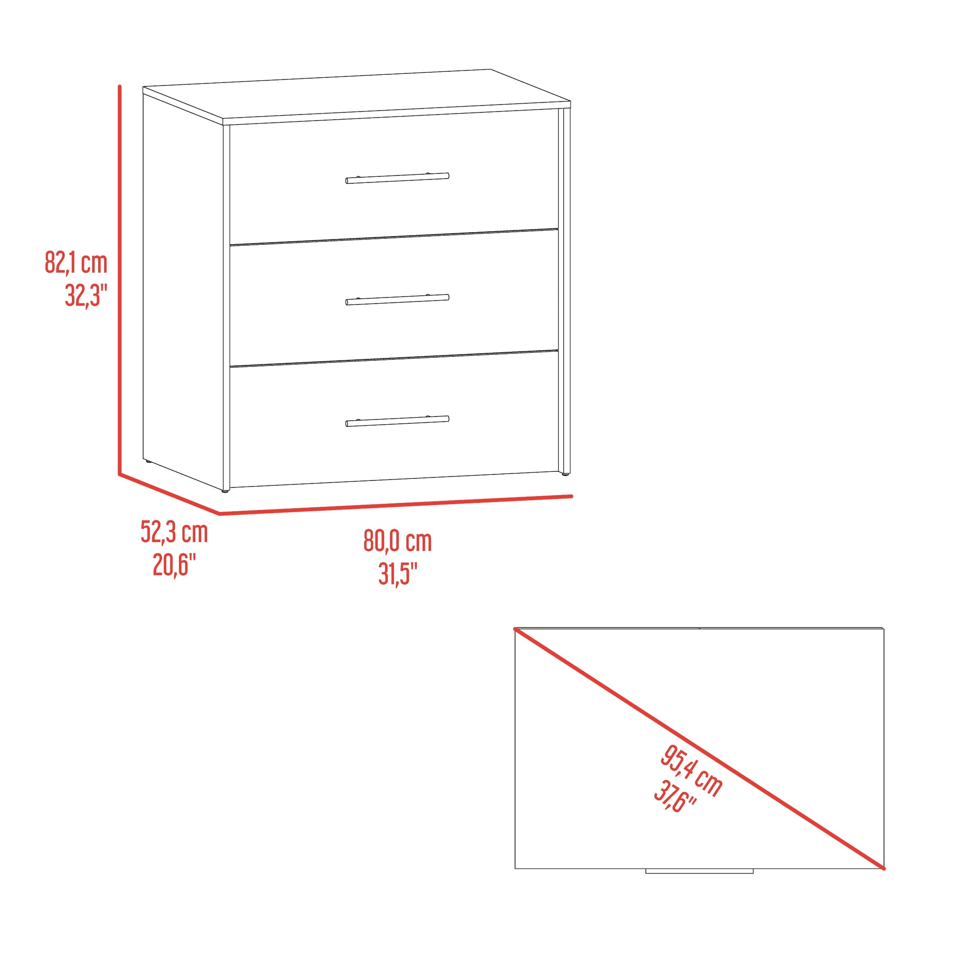 Cajonera Bigaf 82,1X80X52,3 Rta Milan/Wengue