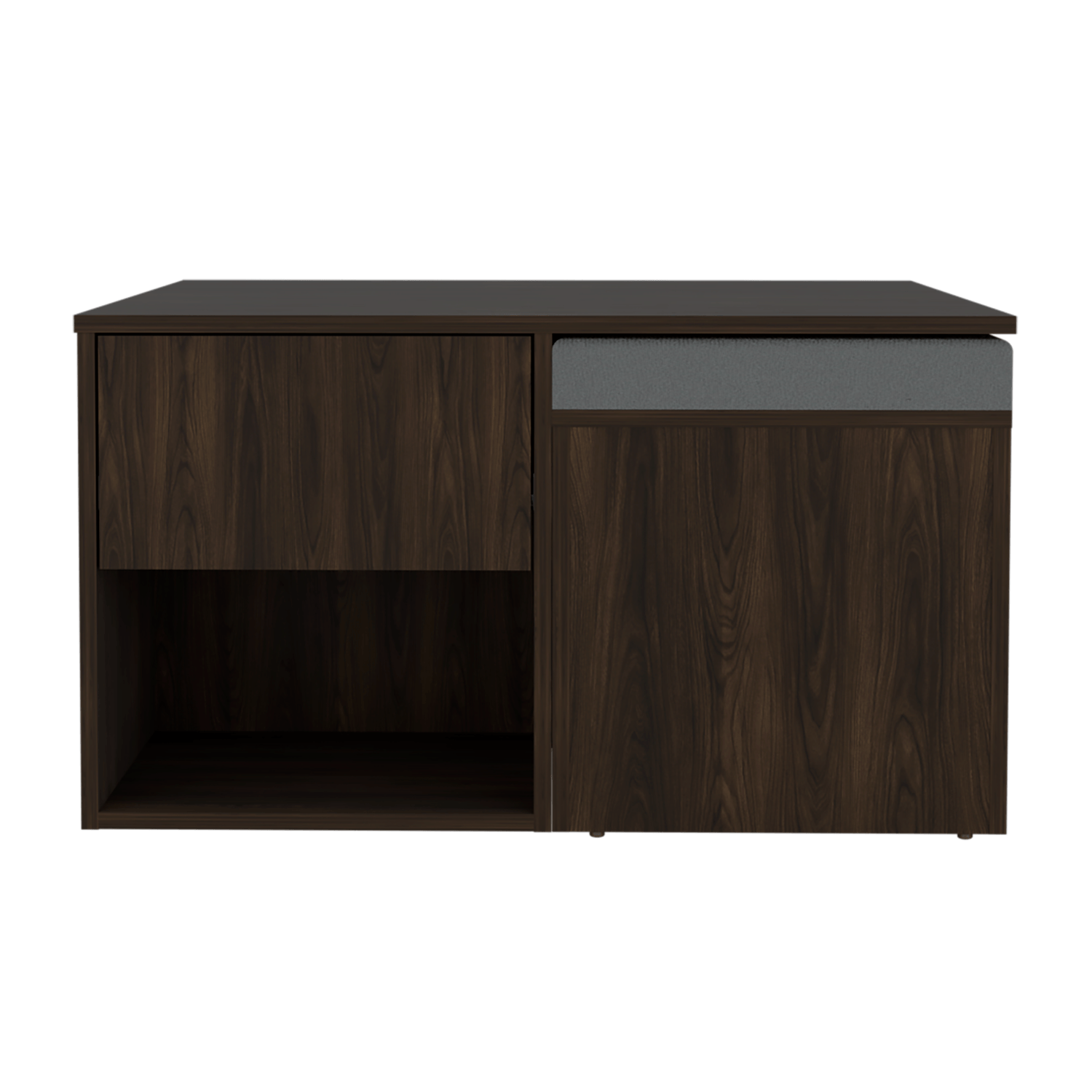 Mesa De Centro Lucien 45X80X80 Rta Nogal Zf