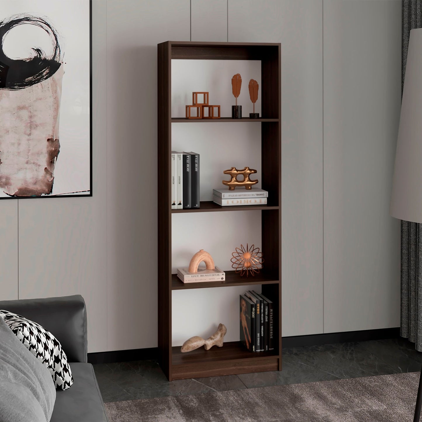 Estante Home E1 4 Espacios 180X62X29 Rta Milan Blanco