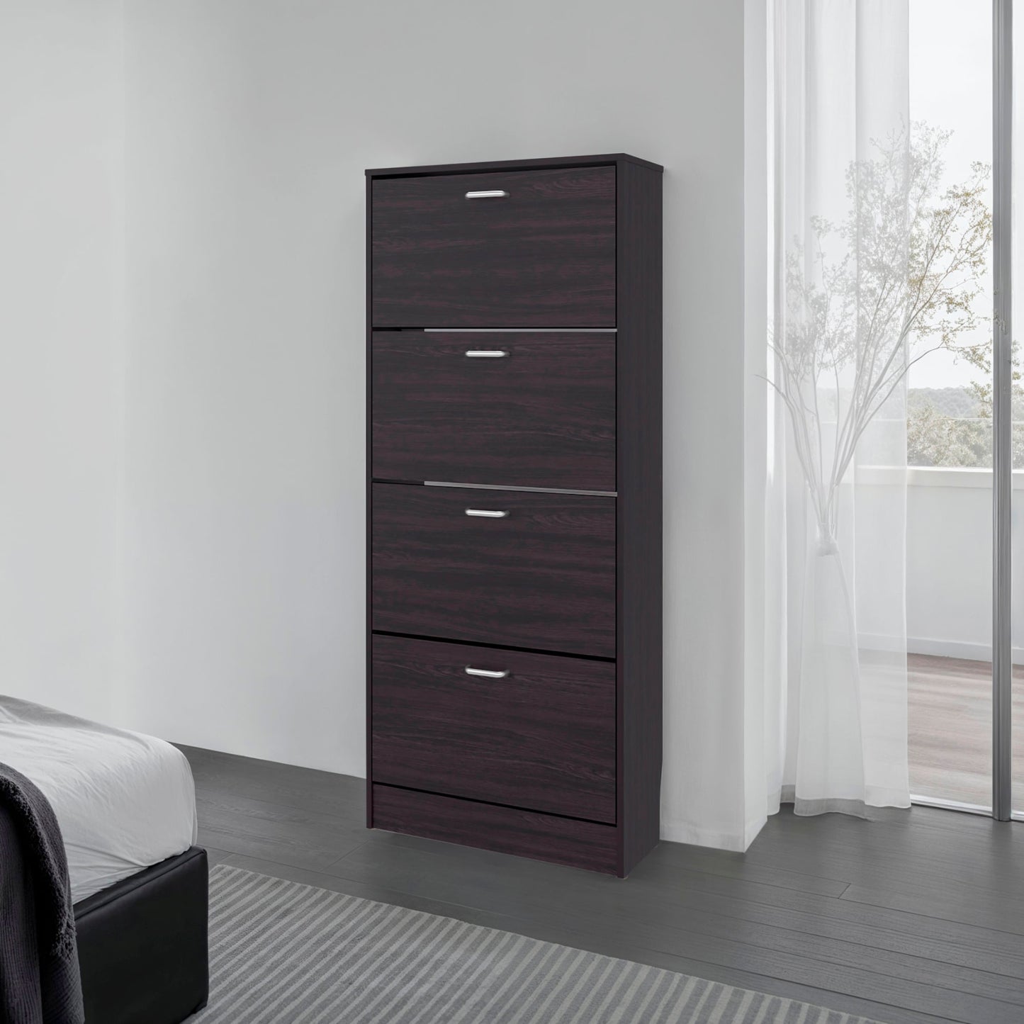 Zapatero Inola 4 Puertas 175X63X24 Rta Kronos Wengue Zf