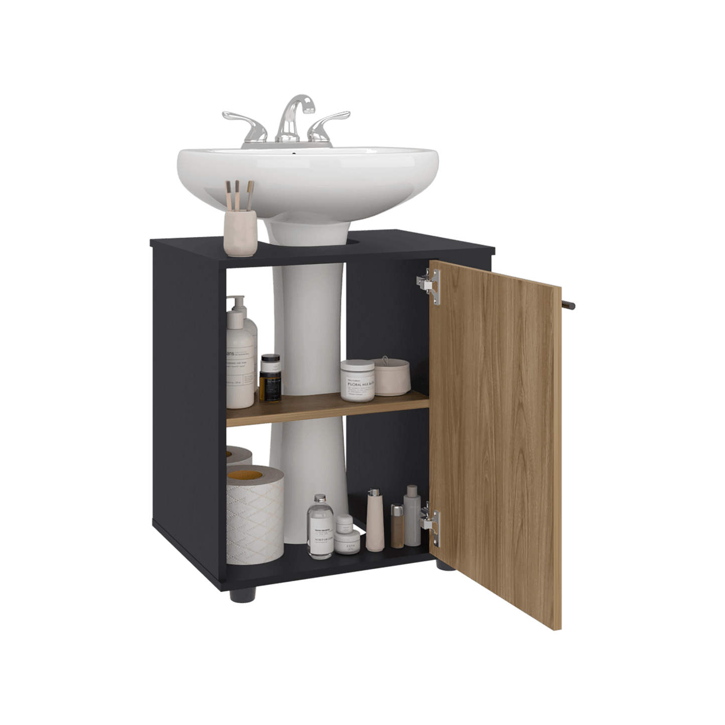 Mueble Lavamanos De Pedestal Phillips 62X56X41 Rta Wengue Fresno