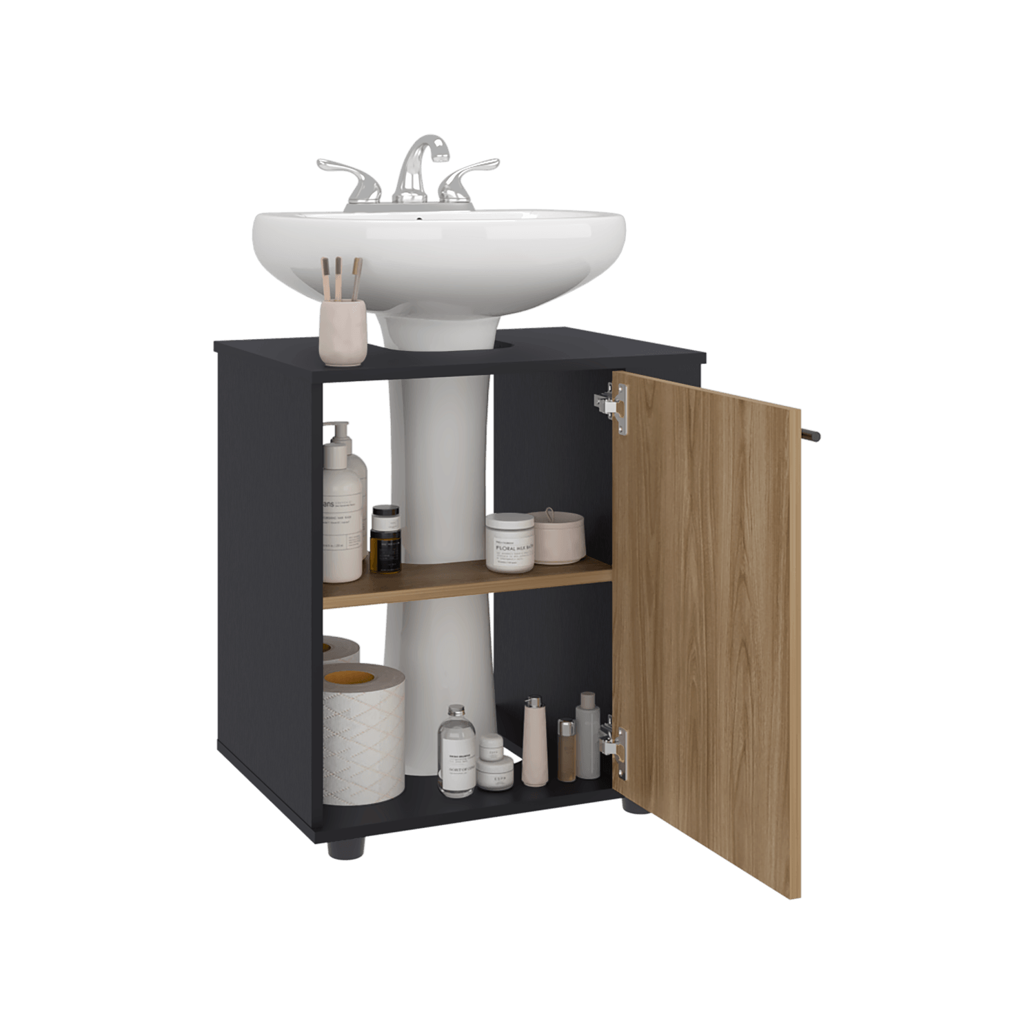 Mueble Lavamanos De Pedestal Phillips 62X56X41 Rta Wengue Fresno