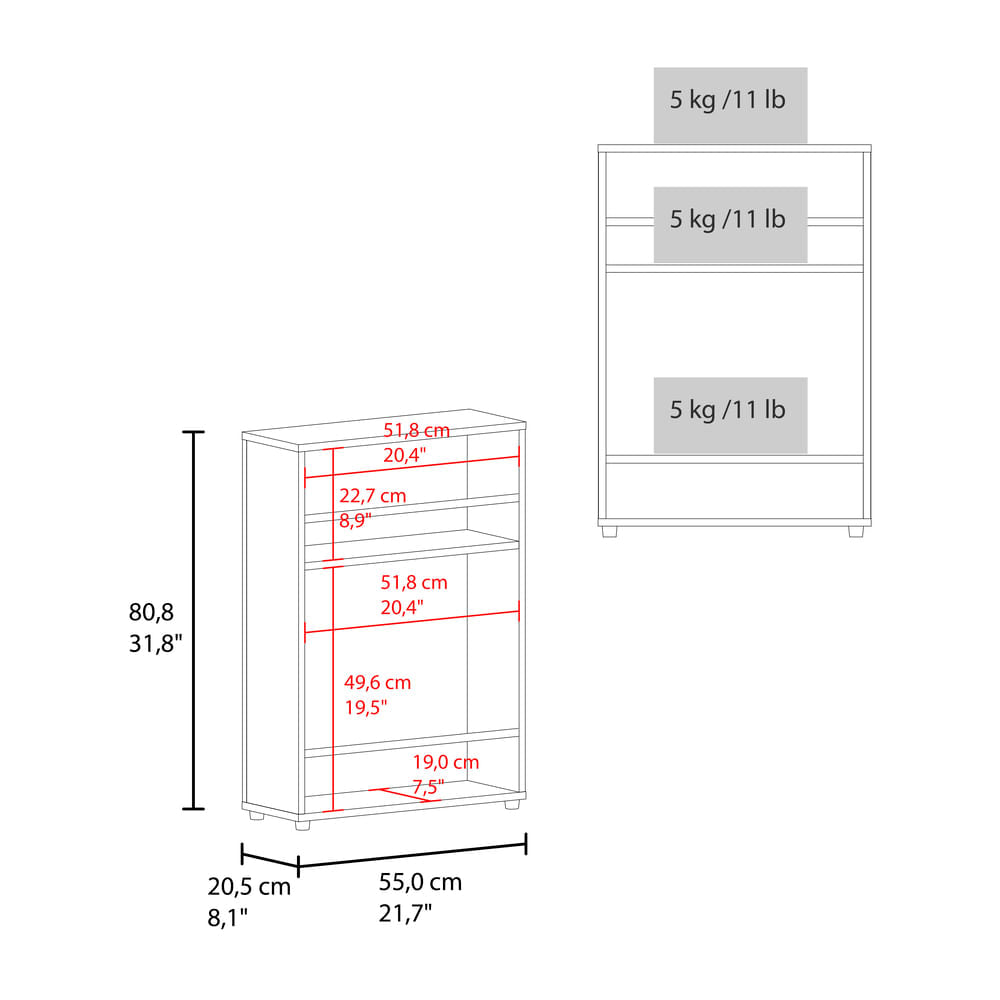 Organizador Movil De Baño Wiley 80X55X20 Rta Blanco Zf