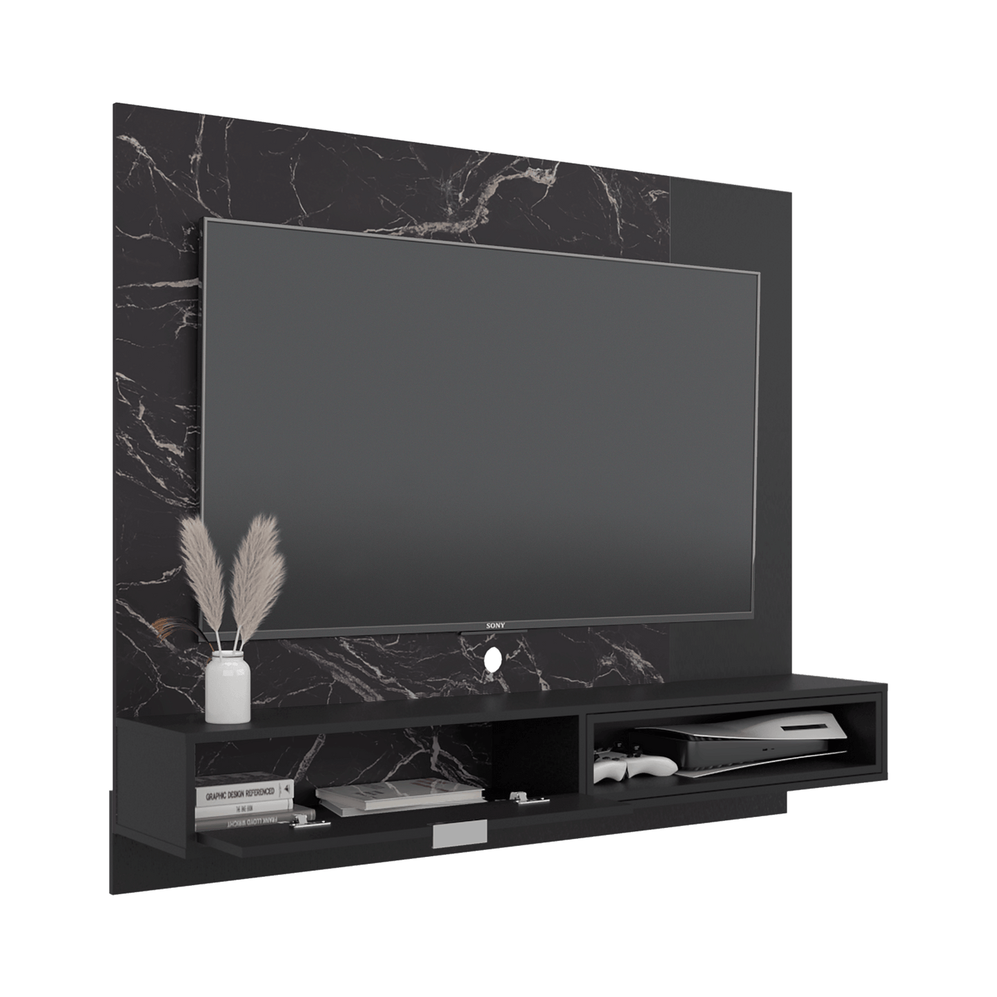 Panel De Tv Funes 130X150X33 Rta Mamba Wengue