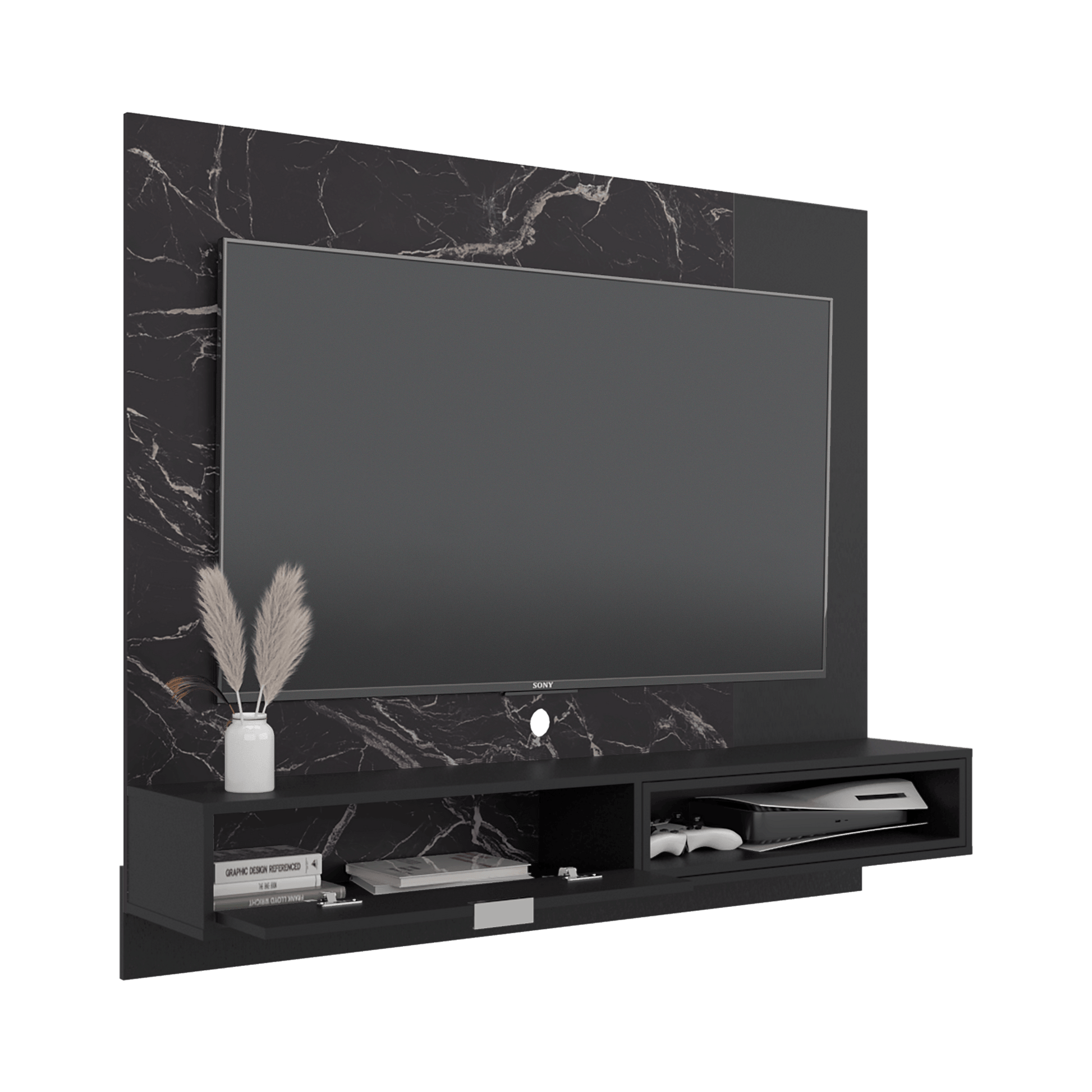 Panel De Tv Funes 130X150X33 Rta Mamba Wengue