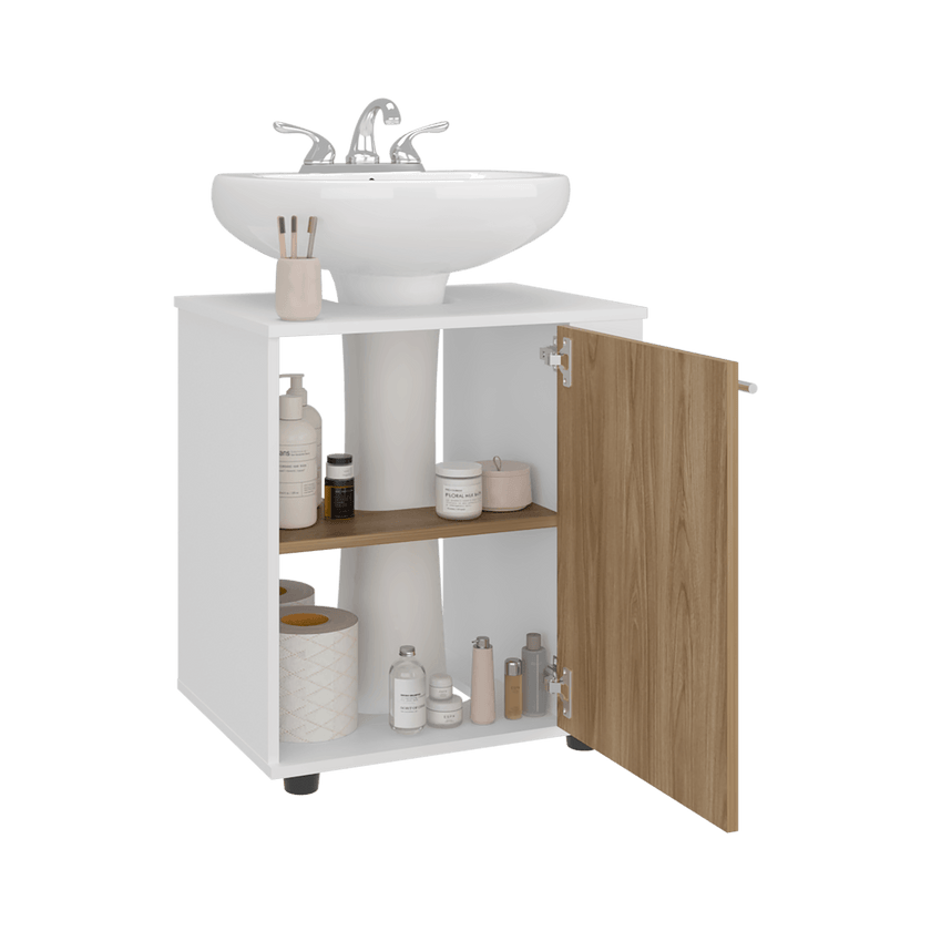 Mueble Lavamanos De Pedestal Phillips 62X56X41 Rta Blanco Fresno