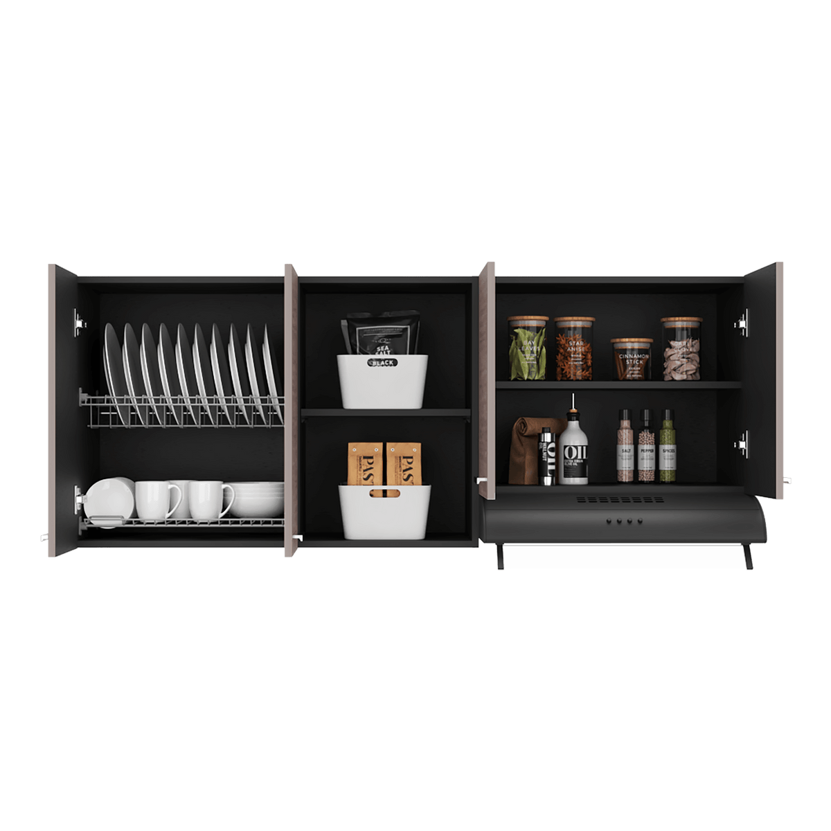 Mueble Superior Cocina Rosa 200X200X51 Rta Wengue Positano