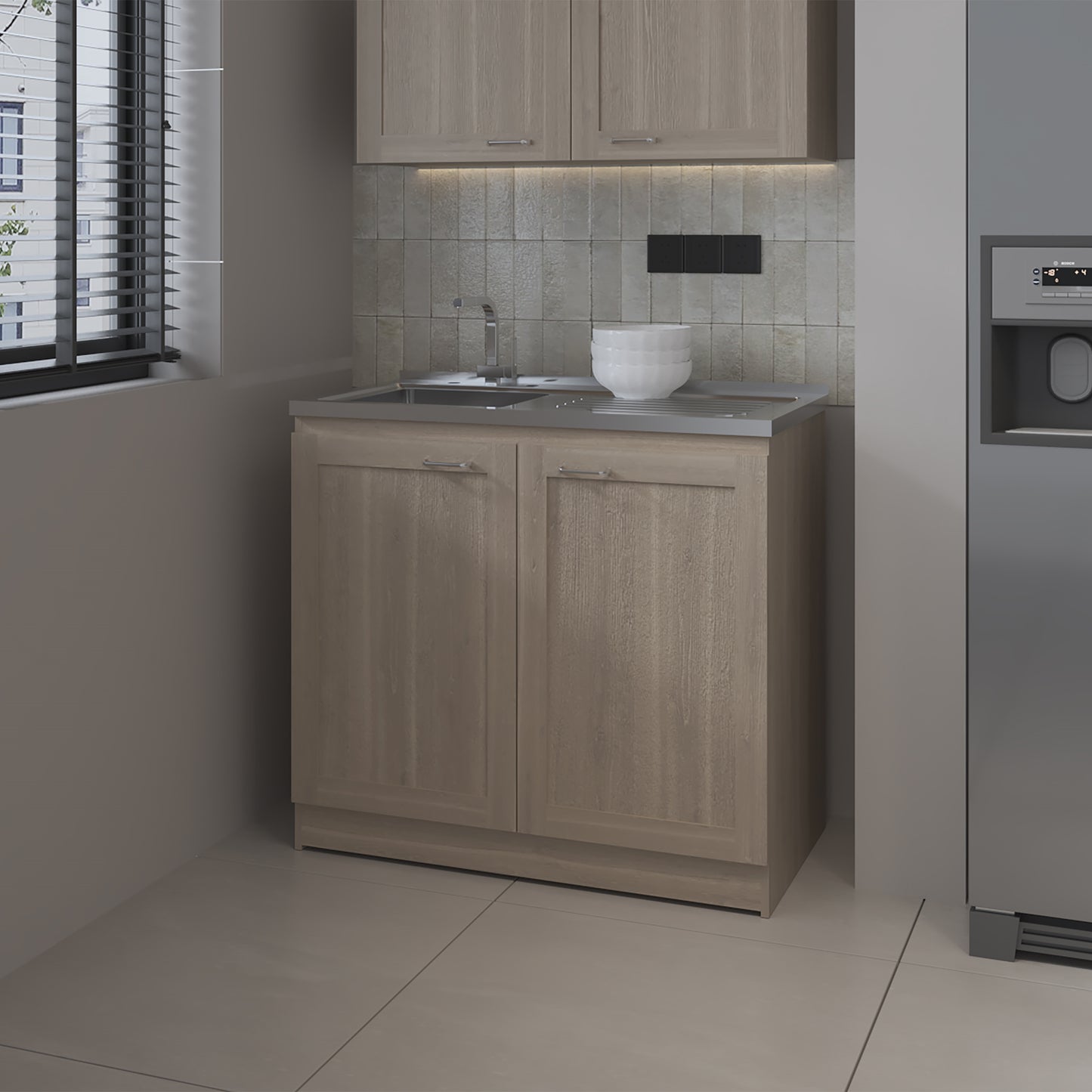 Mueble Inferior De Cocina Zurich 88X98X52 Rta Bardolino Zf