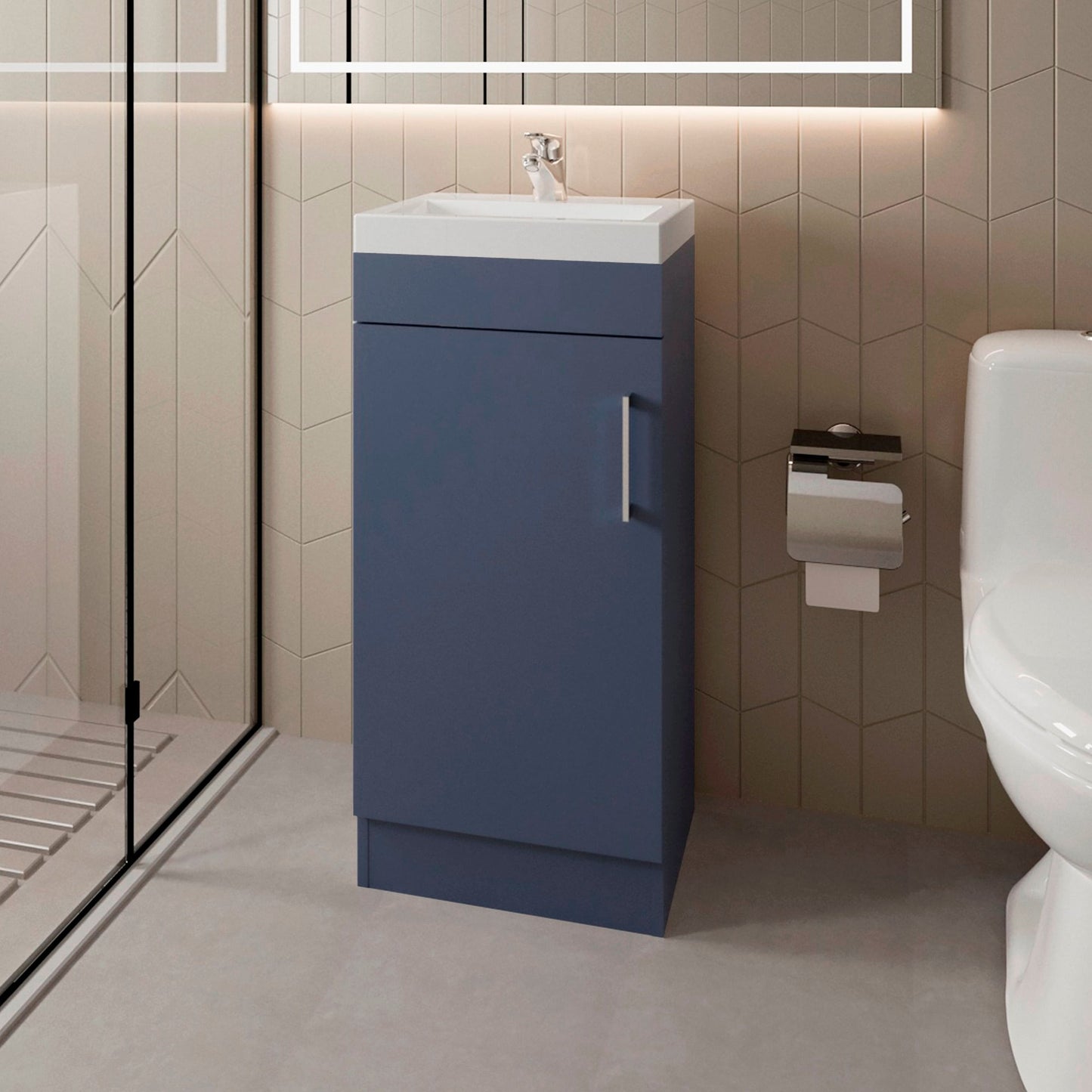 Mueble Para Lavamanos Madrid  80X40X33 Rta Azul Zf
