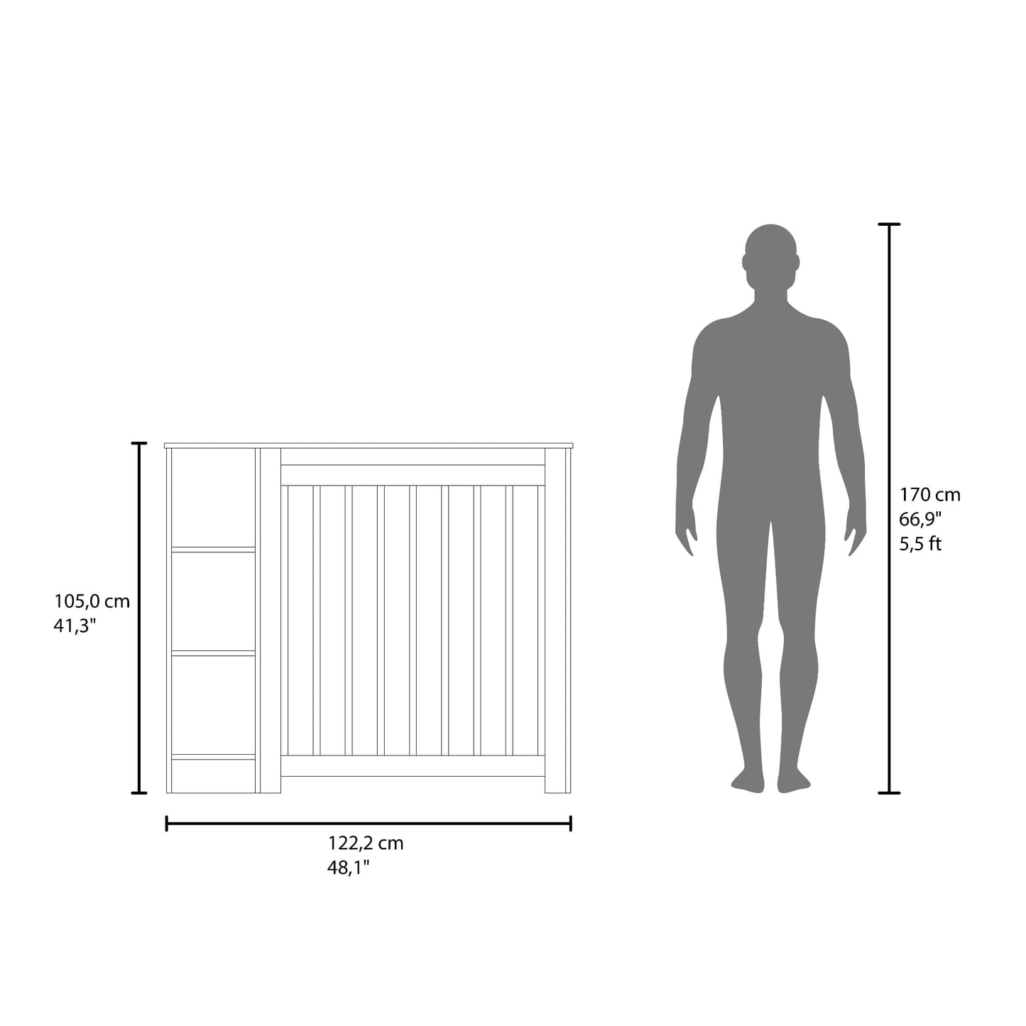 Mueble Auxiliar Radiador Joseph 105X122X20 Rta Milán Zf
