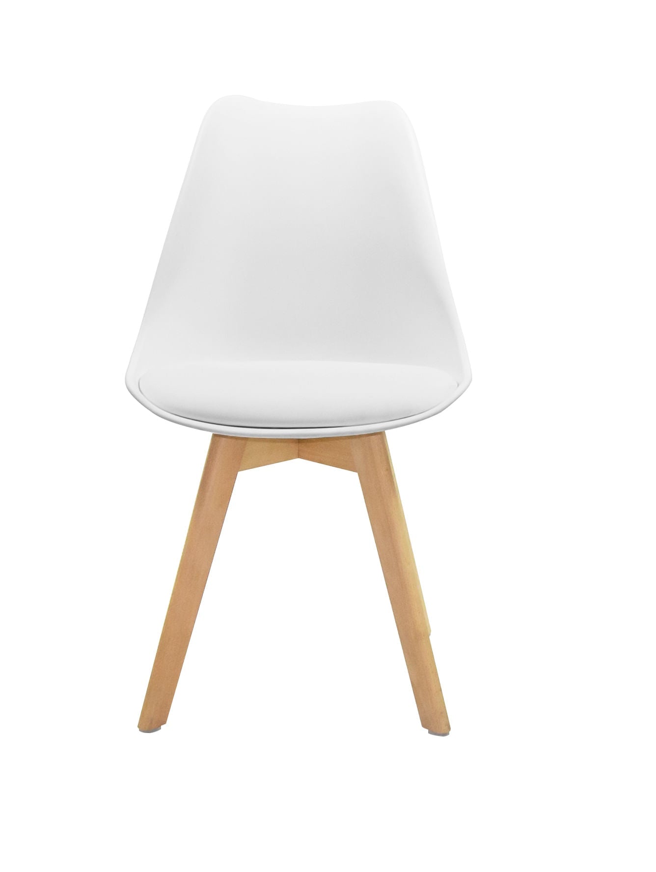 Set X4 Unidades Silla Comedor Blanca Patas Café