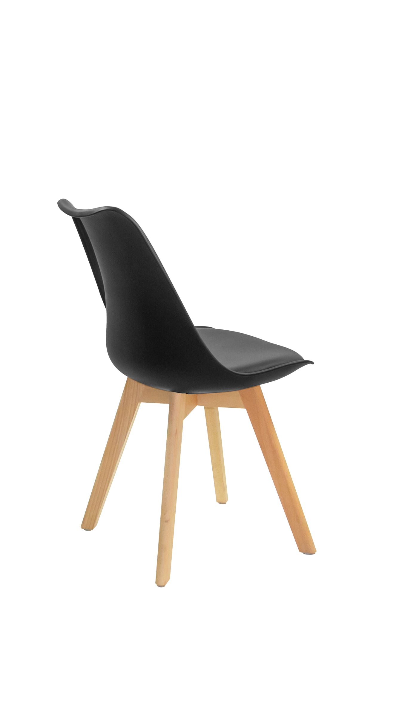 Set X4 Unidades Silla Comedor Blanca Patas Café