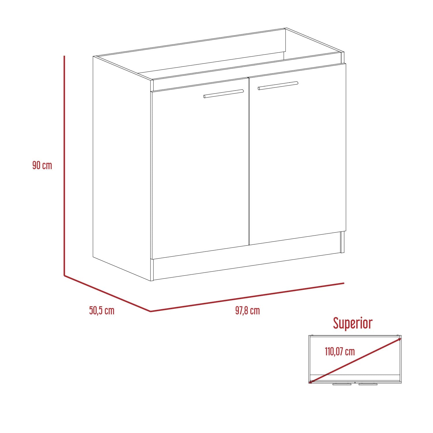 Mueble Inferior De Baño Manchetes Rta Wengue