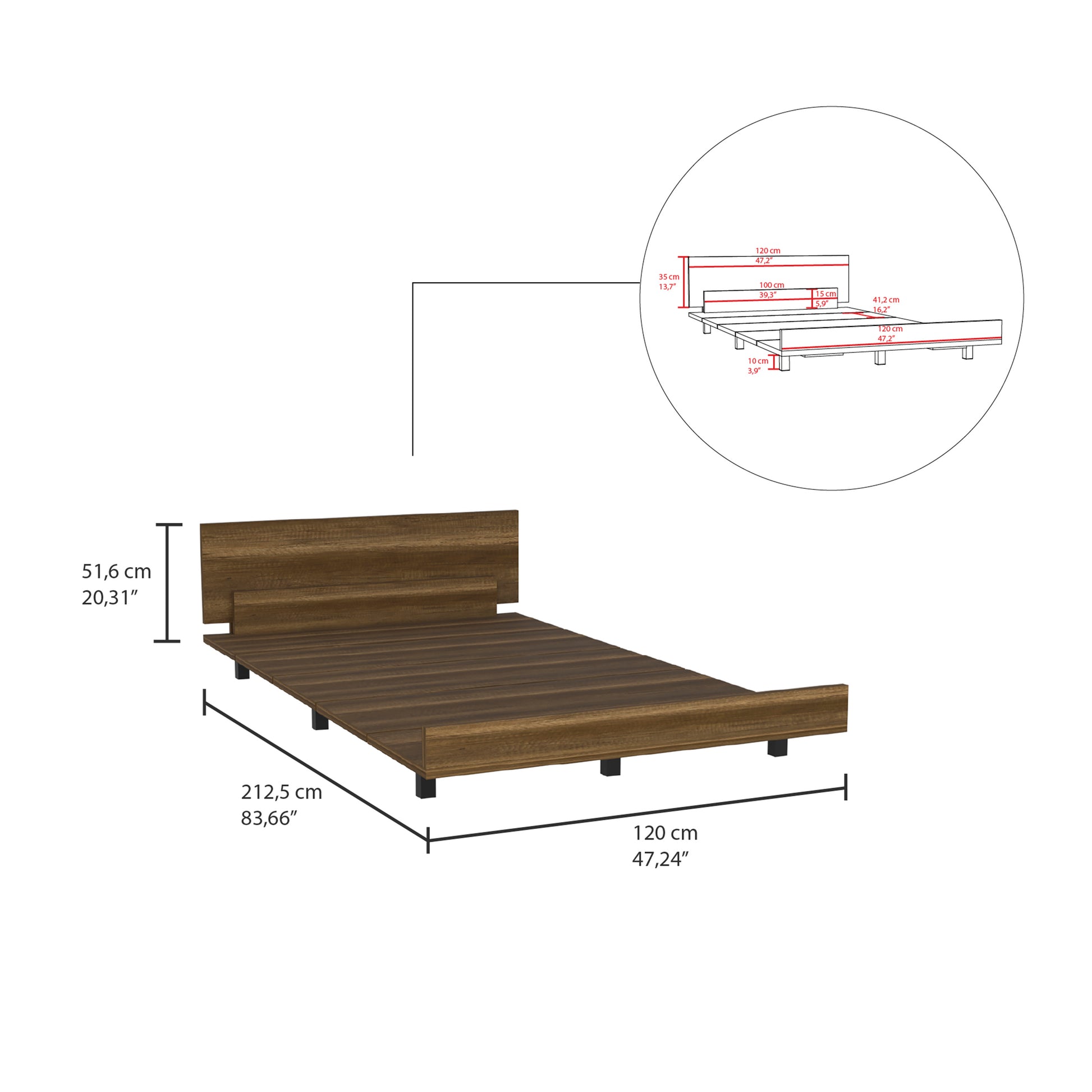 Cama 100 Kaia Rta Caramelo