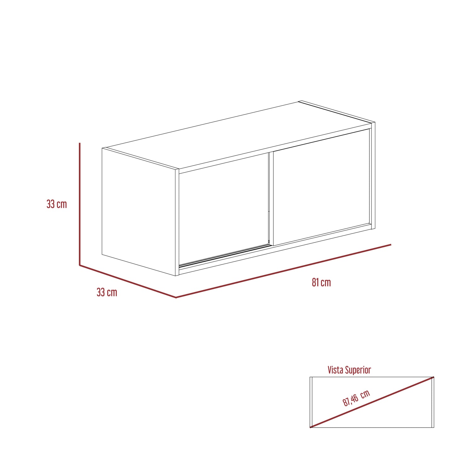 Gabinete Note Rta Miel + Blanco Hg