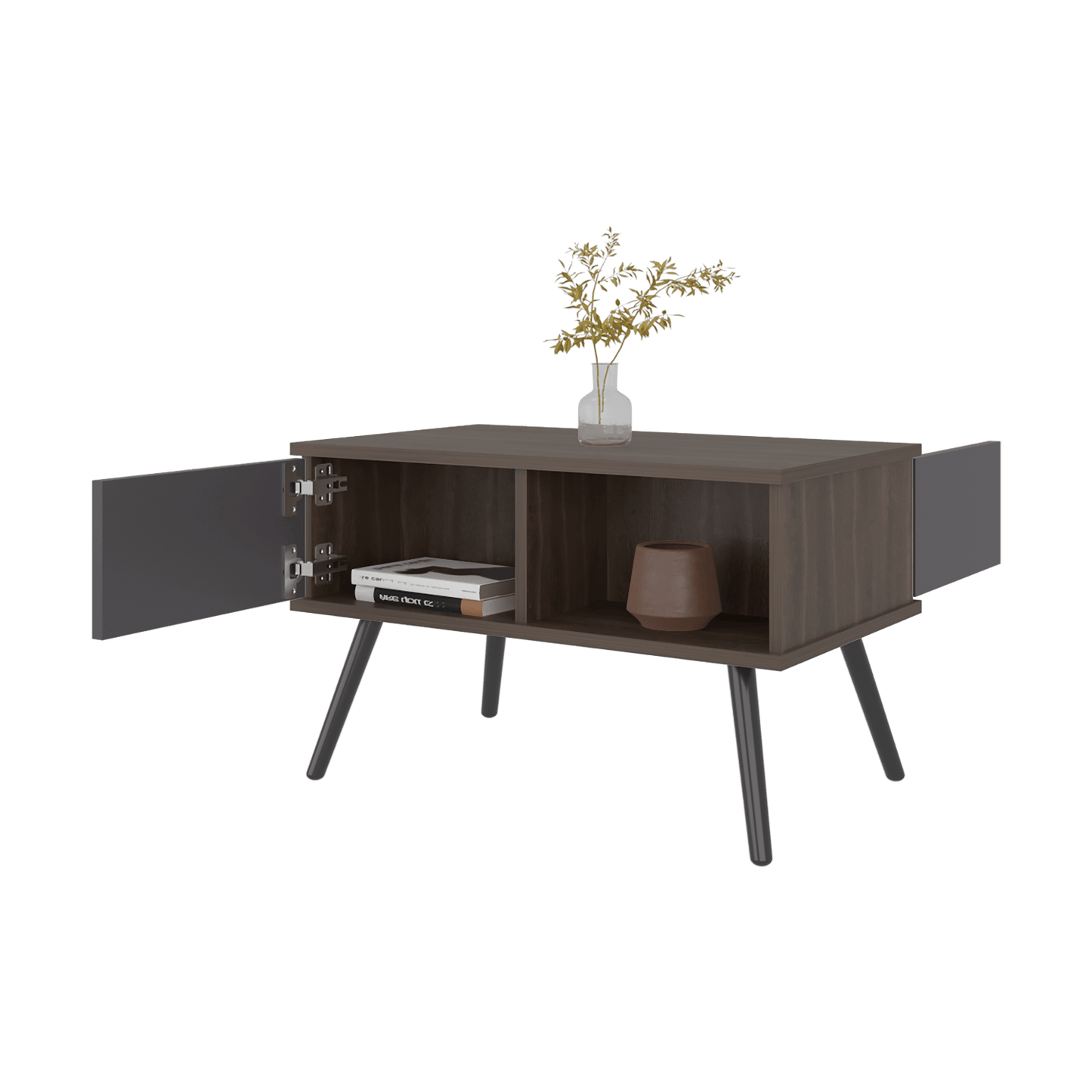 Mesa De Centro Zurich 40X63X40 Rta Milan Plomo