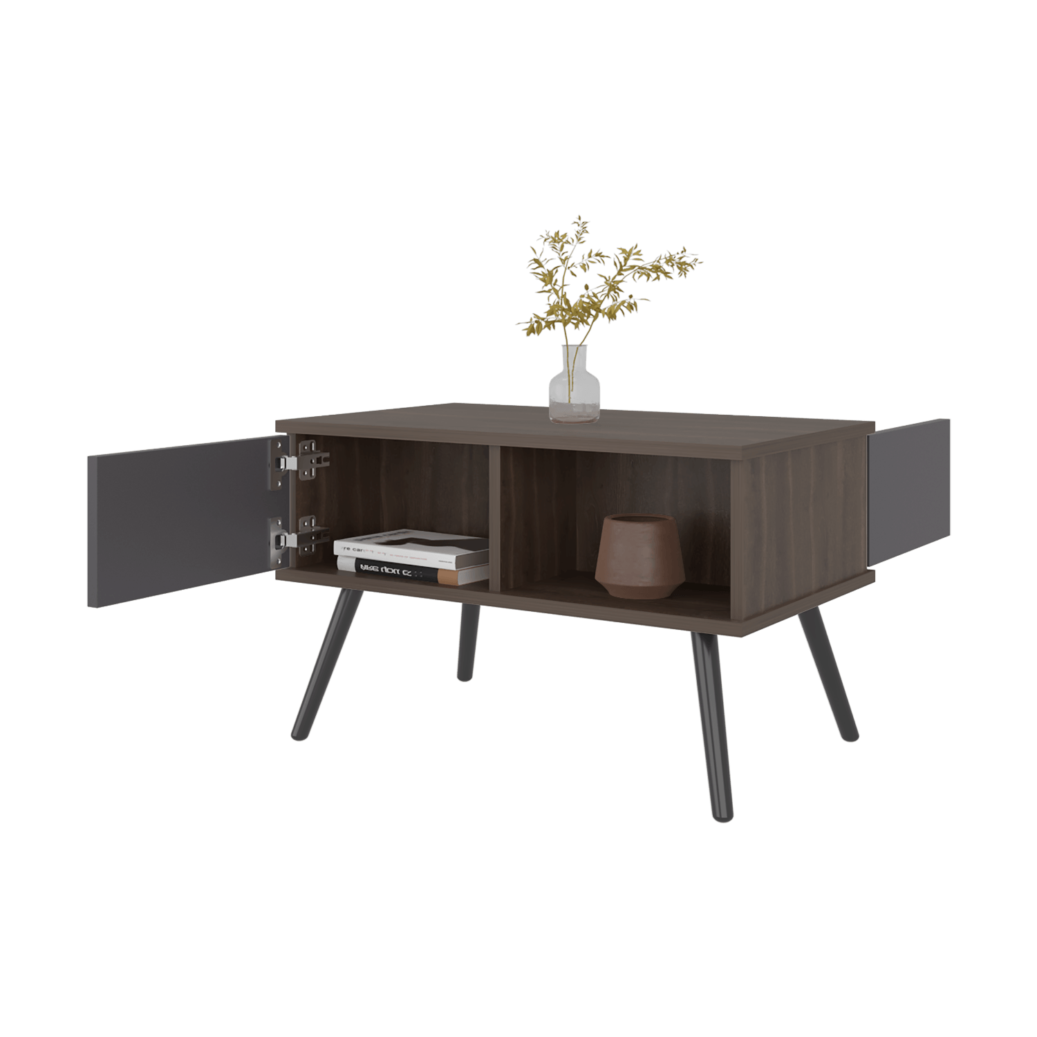 Mesa De Centro Zurich 40X63X40 Rta Milan Plomo