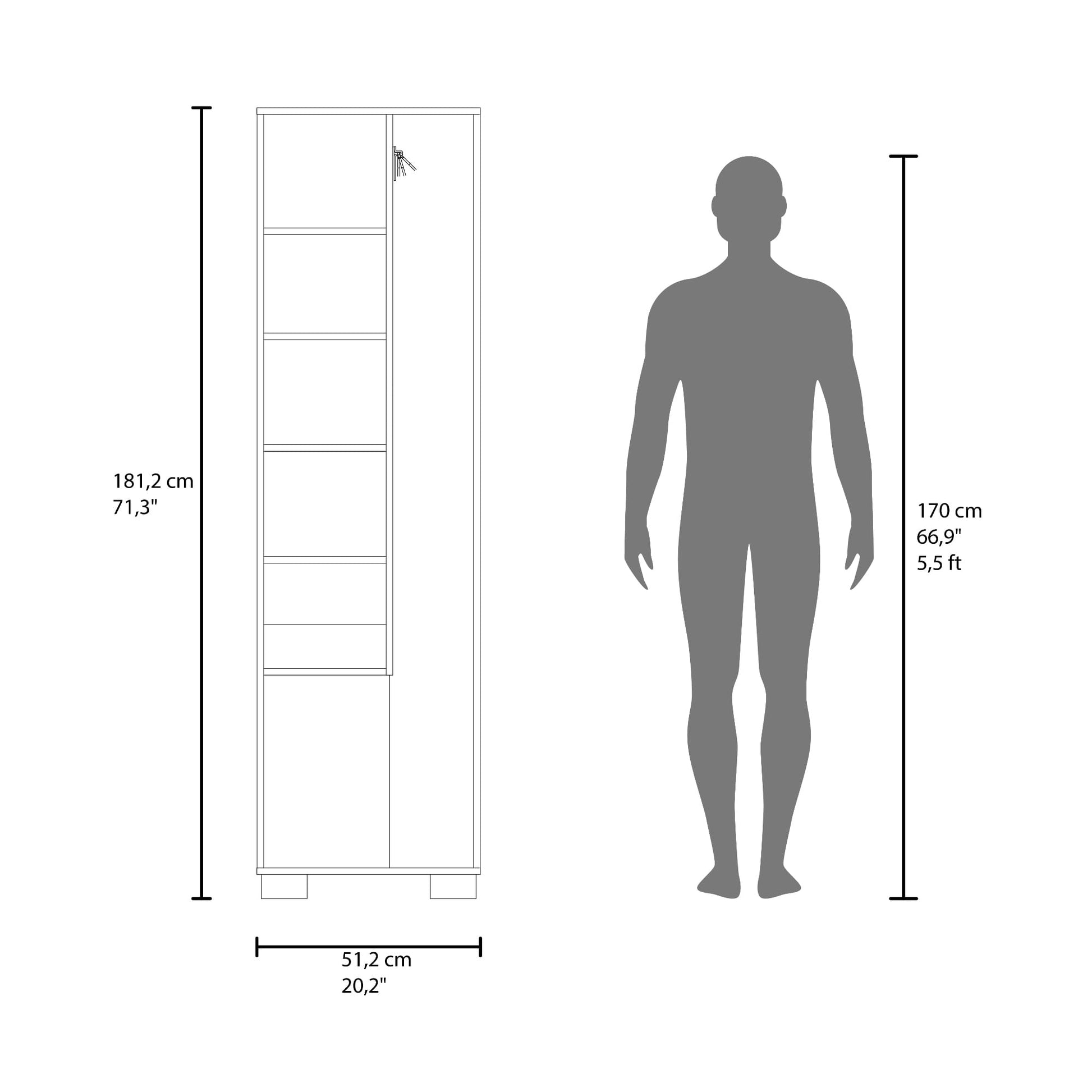 Mueble De Aseo Lake 181X51X39 Rta Fresno Zf
