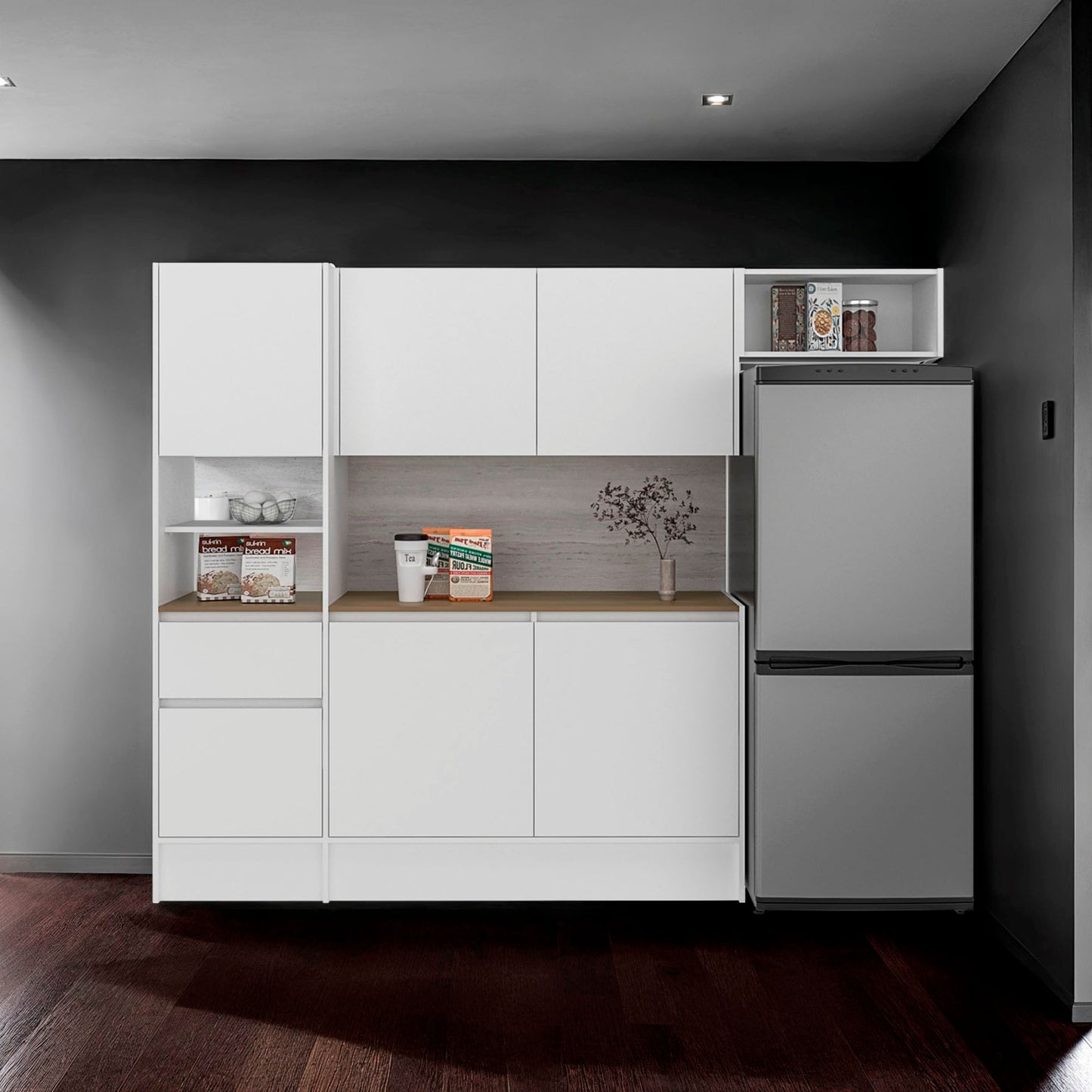 Cocina Dali 179X55X32 Rta Blanco Fresno Eu Zf