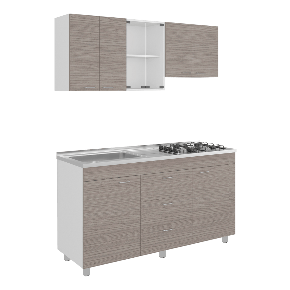 Cocina 150 Lumina Izq 60X150X31 Rta Blanco Positano