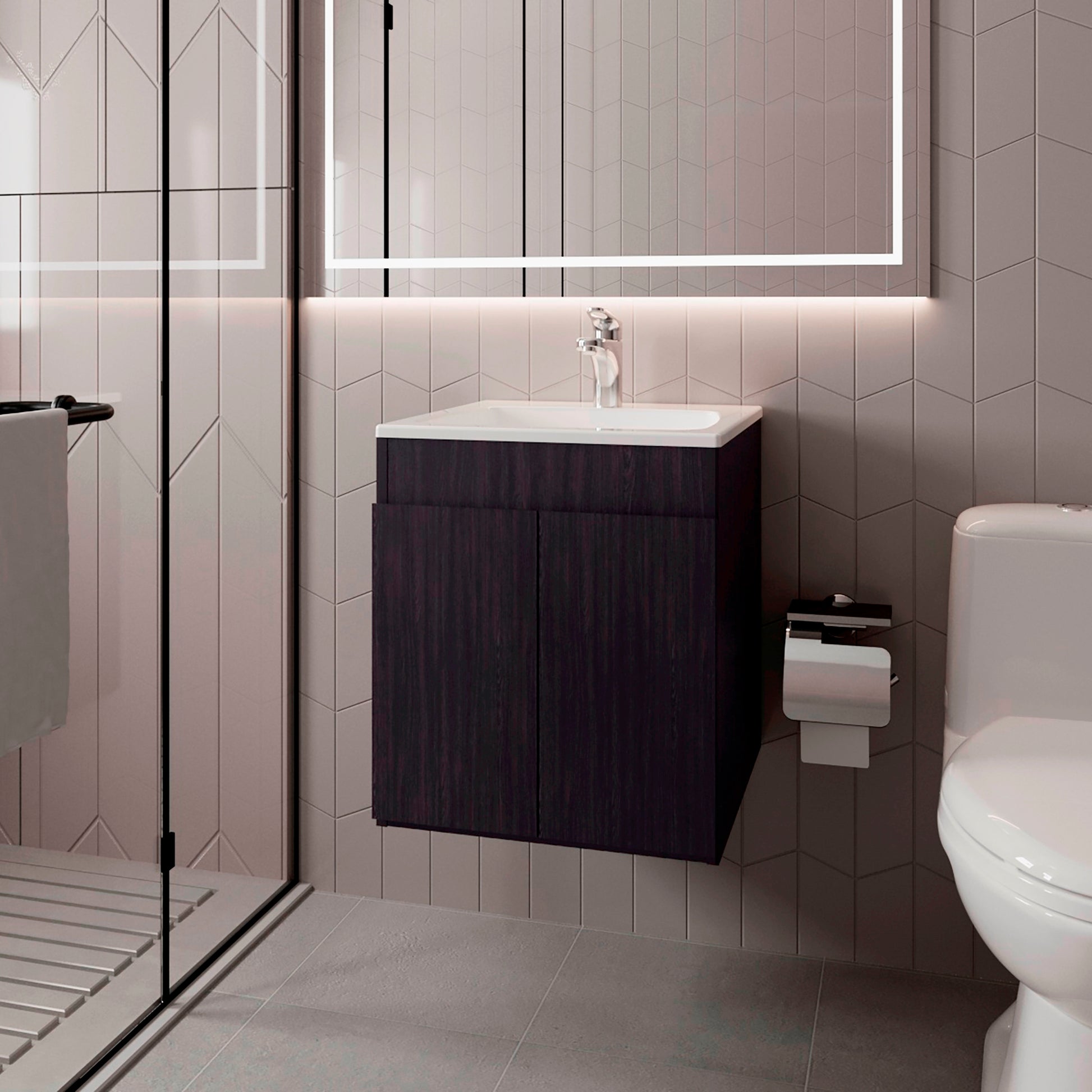 Mueble Para Lavamanos Meka 53X45X46 Rta Wengue Zf