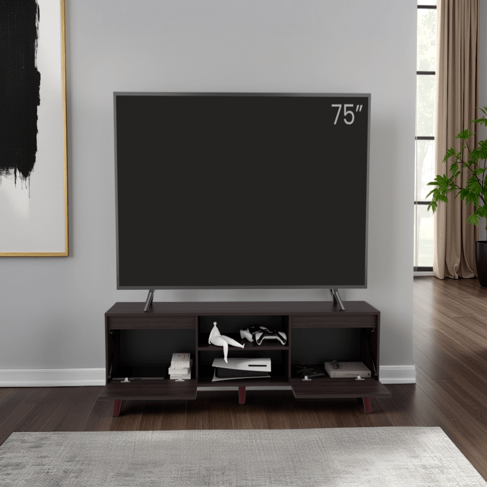 Mueble De Tv Polaris 75" 52X180X39 Rta Nogal Zf