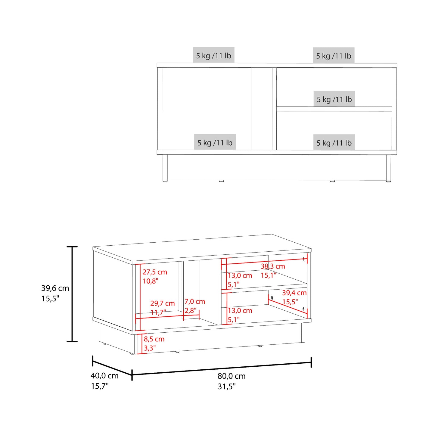 Mesa De Centro Caoba 39X80X40 Rta Nogal Zf