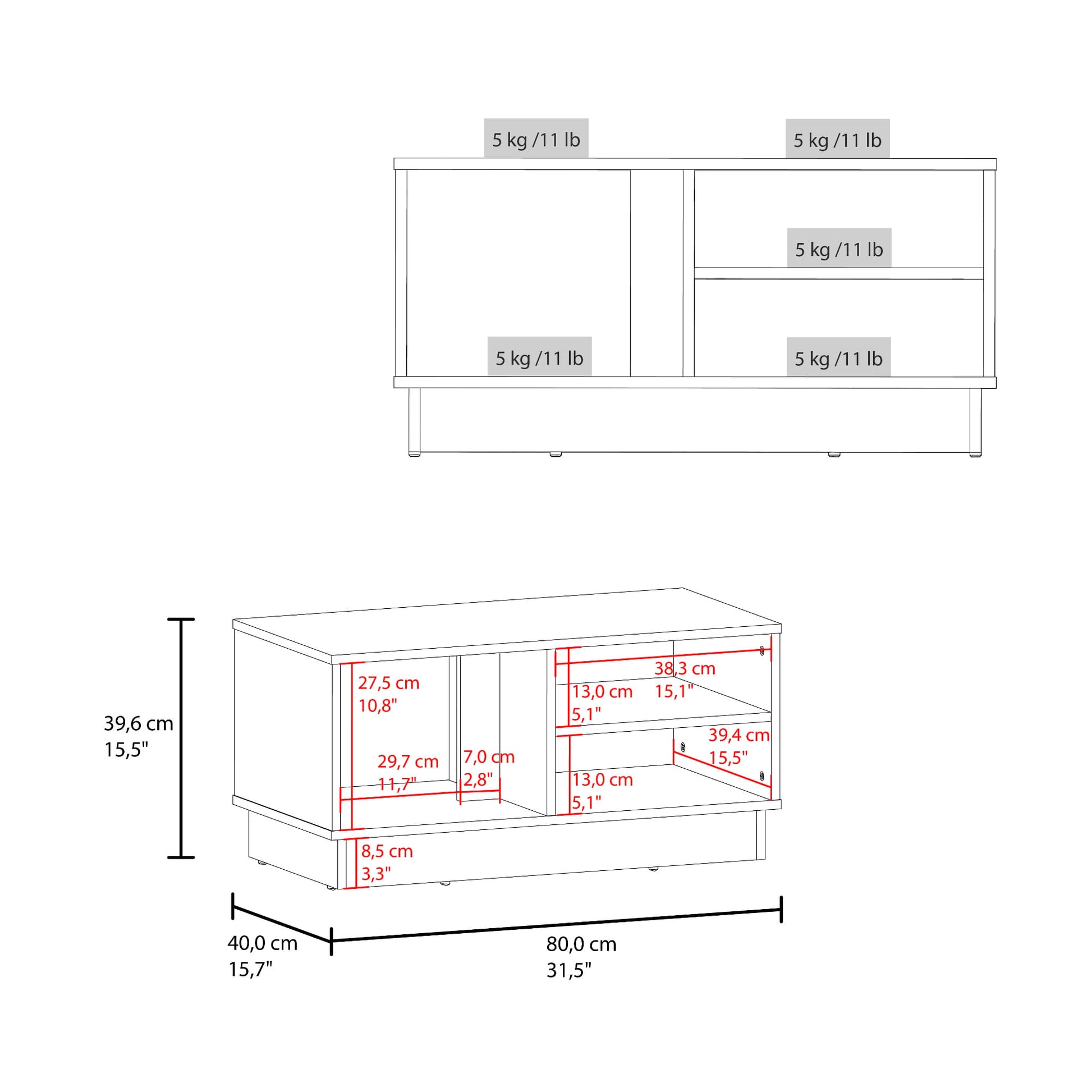 Mesa De Centro Caoba 39X80X40 Rta Nogal Zf