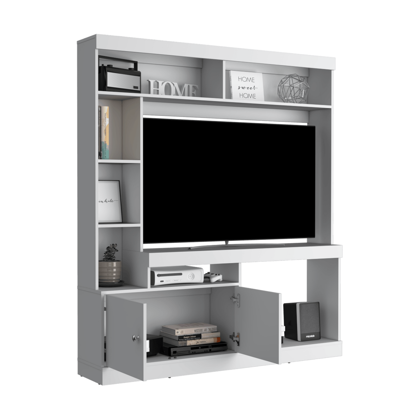 Centro De Entretenimiento Dante Tv 55'' 180X180X30 Rta Blanco