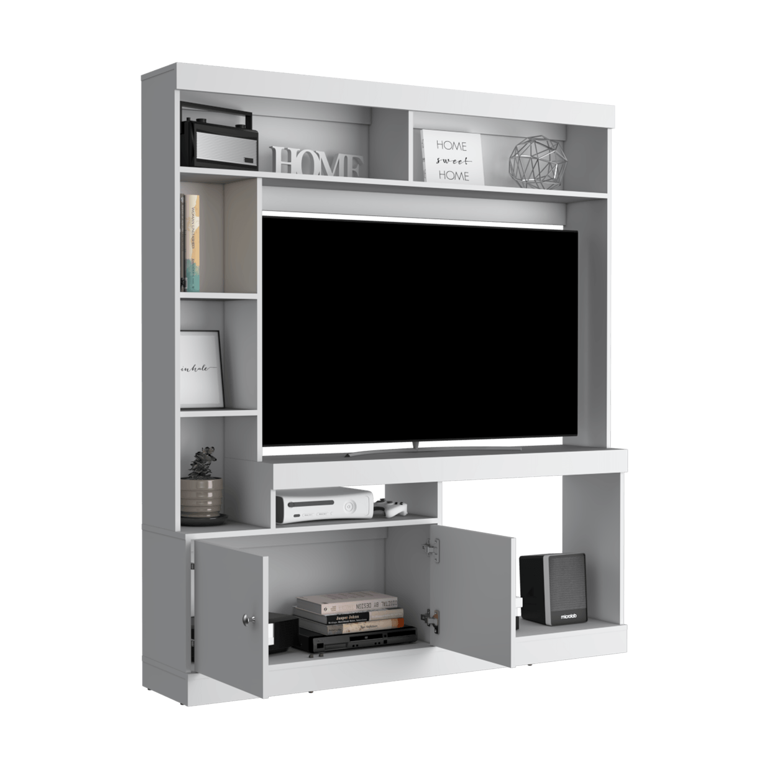 Centro De Entretenimiento Dante Tv 55'' 180X180X30 Rta Blanco