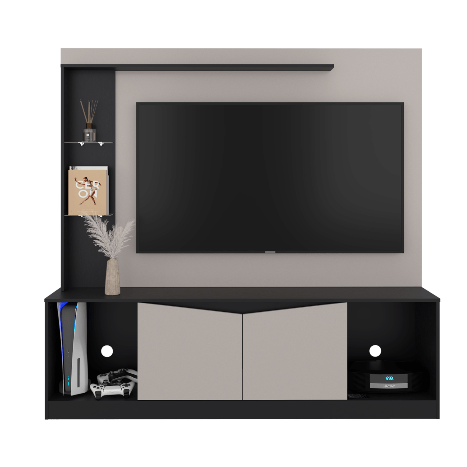 Centro De Tv 65" Cuera 174X180X35 Rta Capri Wengue