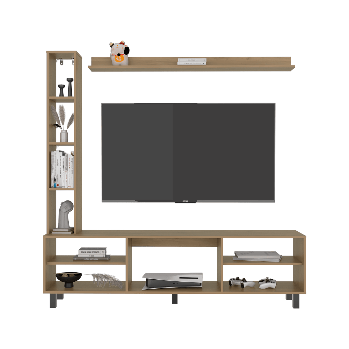 Centro De Entretenimiento 65" Scio 169X170X35 Rta Fresno Zf