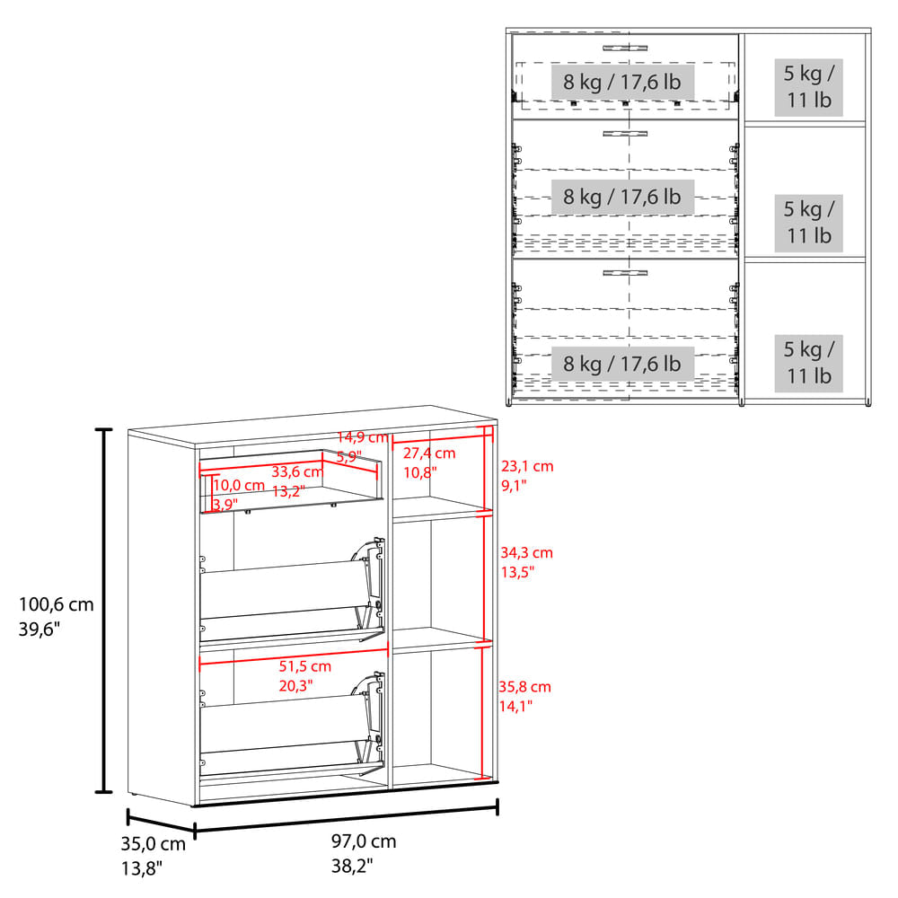 Zapatero 2P 1C Showie 100X97X35 Rta Wengue Zf