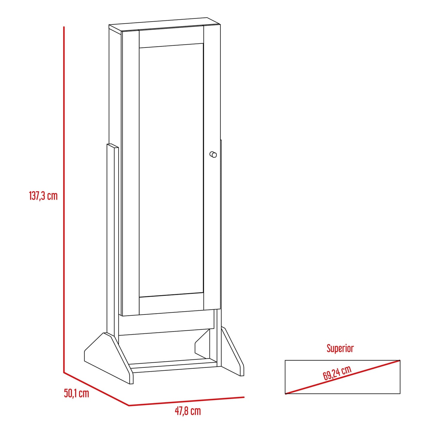 Joyero Prisma 137X48X40 Rta Blanco