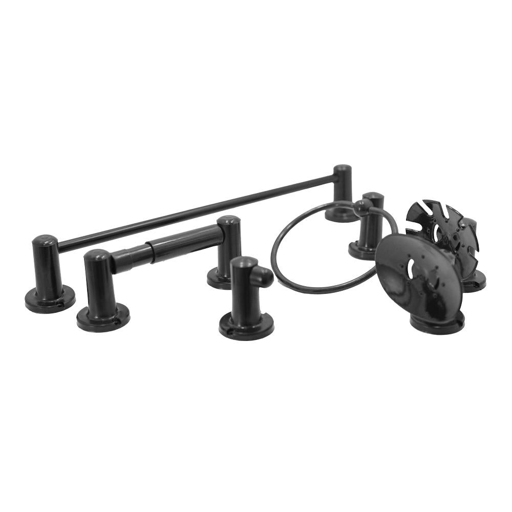 Kit Accesorios Para Bano Negro X6 Piezas En Caja Uduke