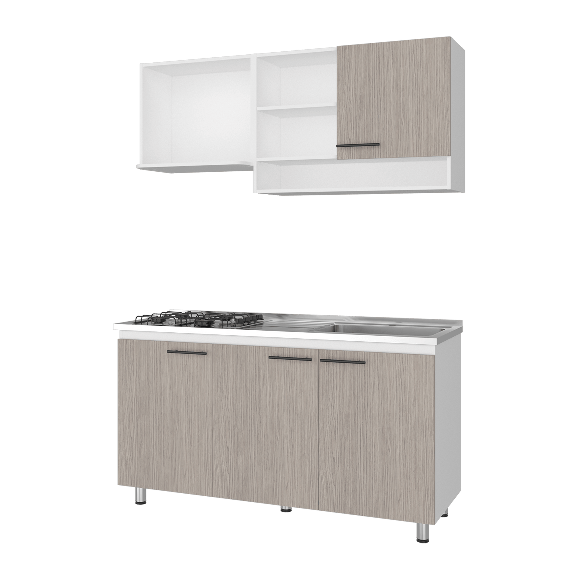 Cocina Orquidea Derecha 210X150X53 Rta Blanco Positano