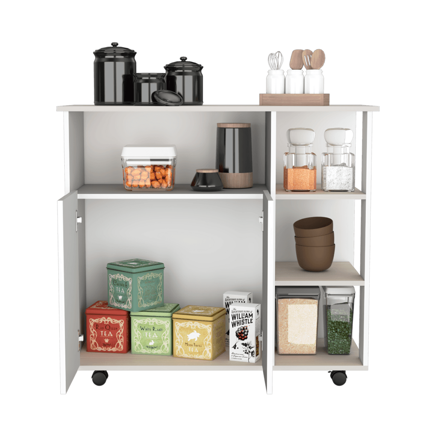Meson De Cocina Paprika 90X100X40 Rta Blanco Niebla Zf