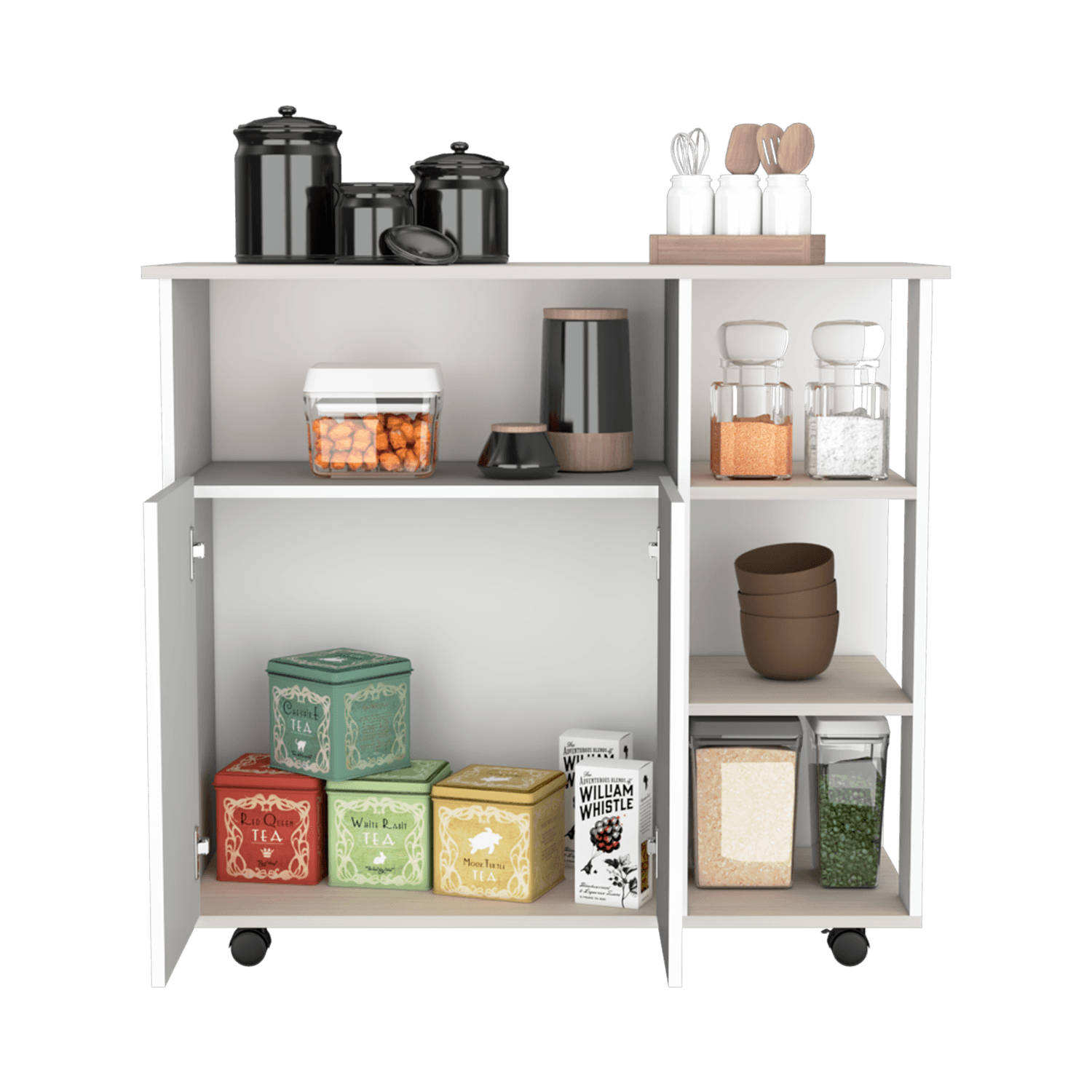 Meson De Cocina Paprika 90X100X40 Rta Blanco Niebla Zf