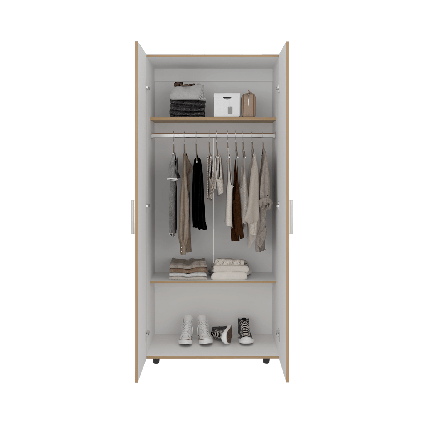 Closet Hogar 180 X 80 X 48 Rta Fresno + Blanco