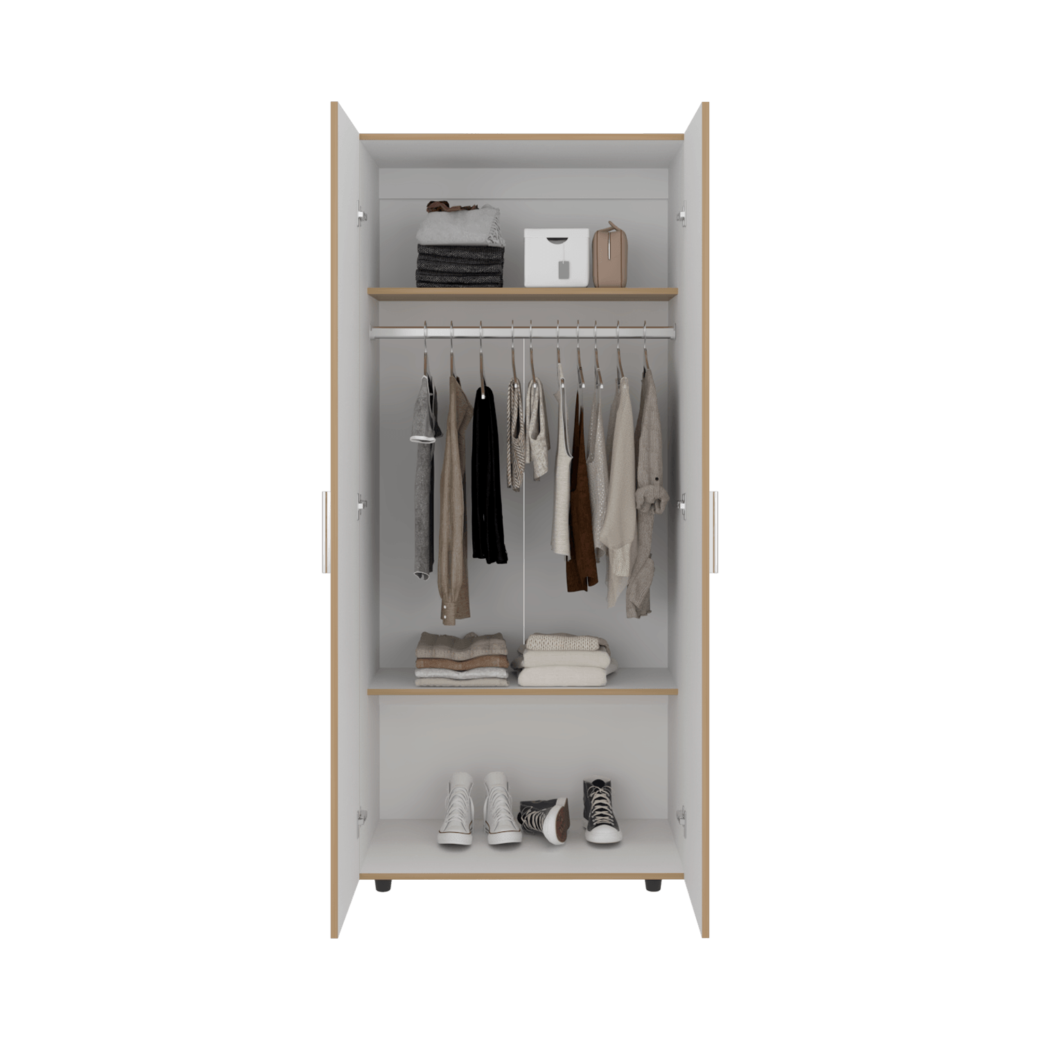 Closet Hogar 180 X 80 X 48 Rta Fresno + Blanco
