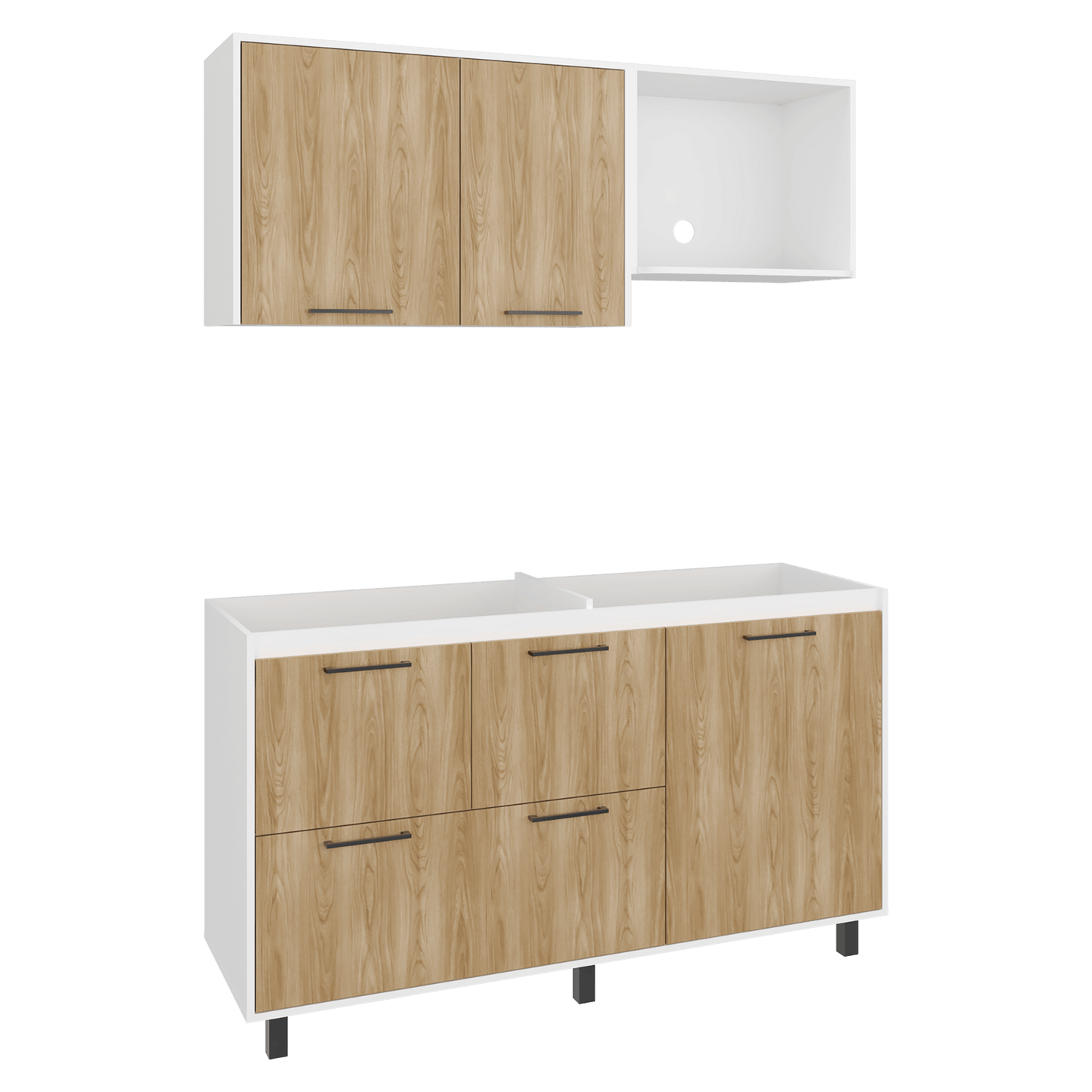 Cocina 150 Pacific 60X150X35 Rta Blanco Mqz Fresno Eu