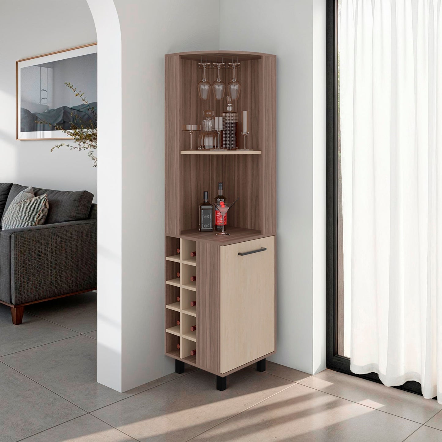 Bar Esquinero Kaia 180X45X45 Rta Avellana Cartagena Zf