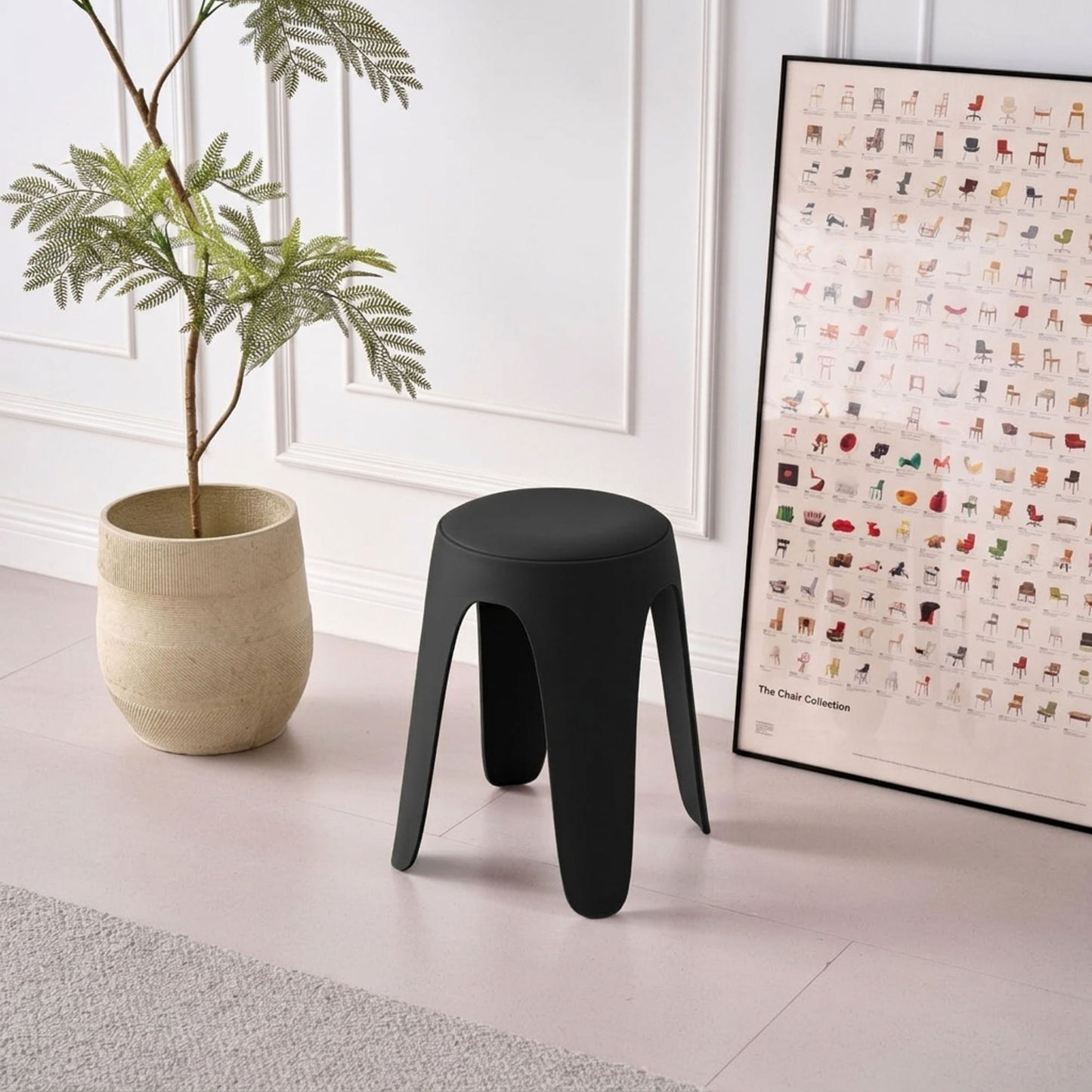 Butaco Con Cojín Else 46X34X34 Rta Negro