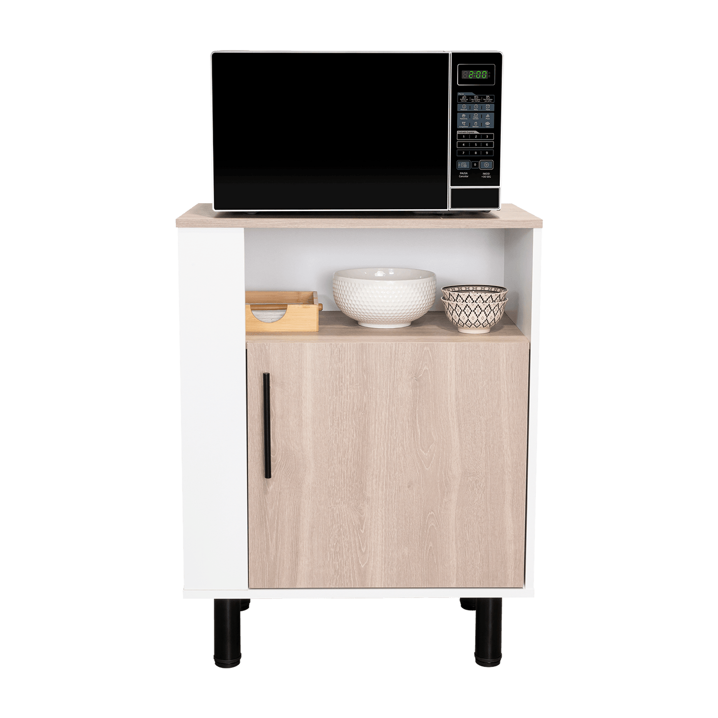 Mueble Microondas Blink 85X65,2X38,4 Rta Bardolino/Blanco Mqz+Blanco Mqz