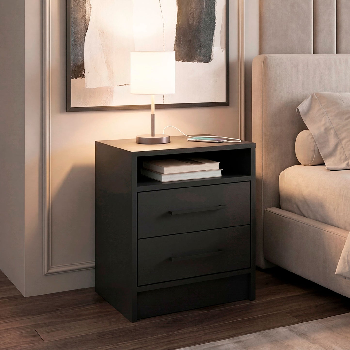 Mesa De Noche Eter Usb 50X40X37 Rta Wengue