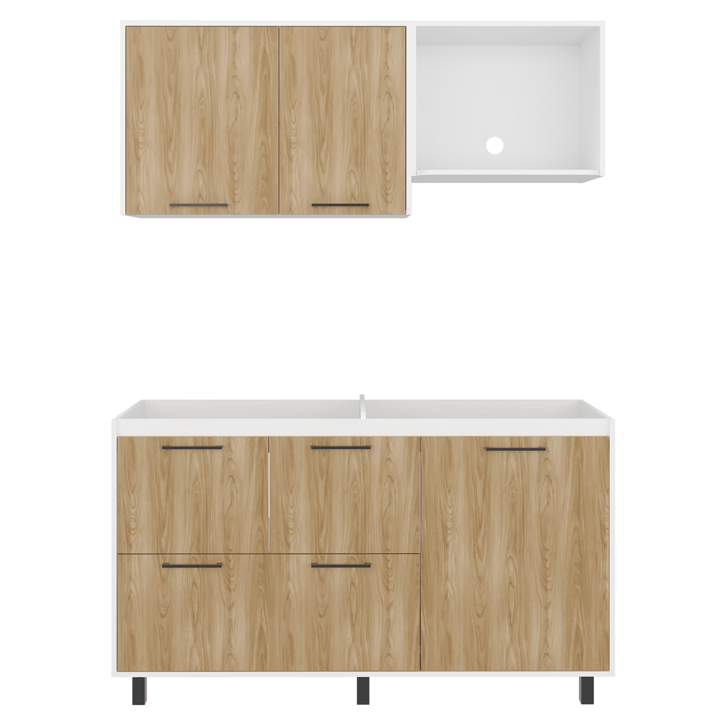 Cocina 150 Pacific 60X150X35 Rta Blanco Mqz Fresno Eu