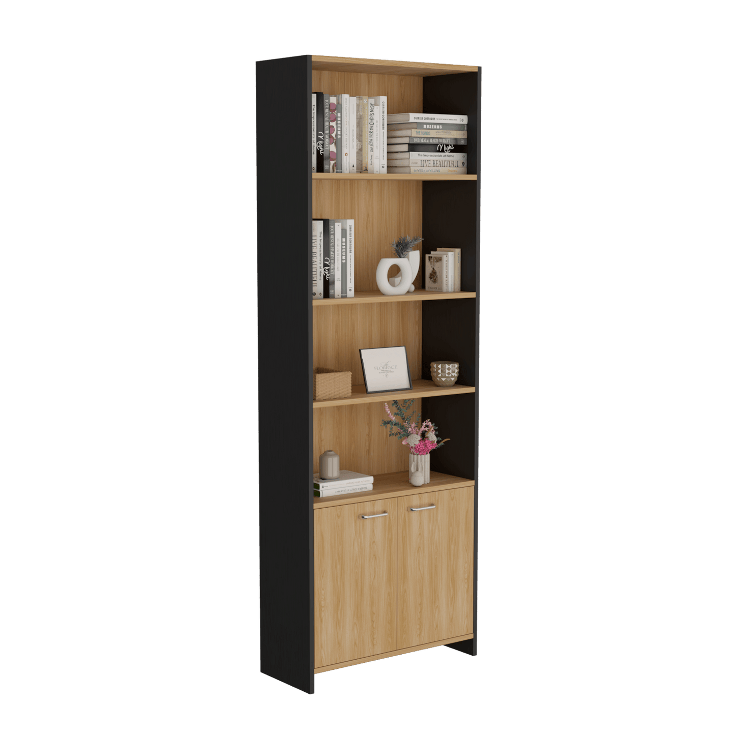 Biblioteca Lisa 180 Con Puertas 180 X63X26 Rta Fresno Wengue