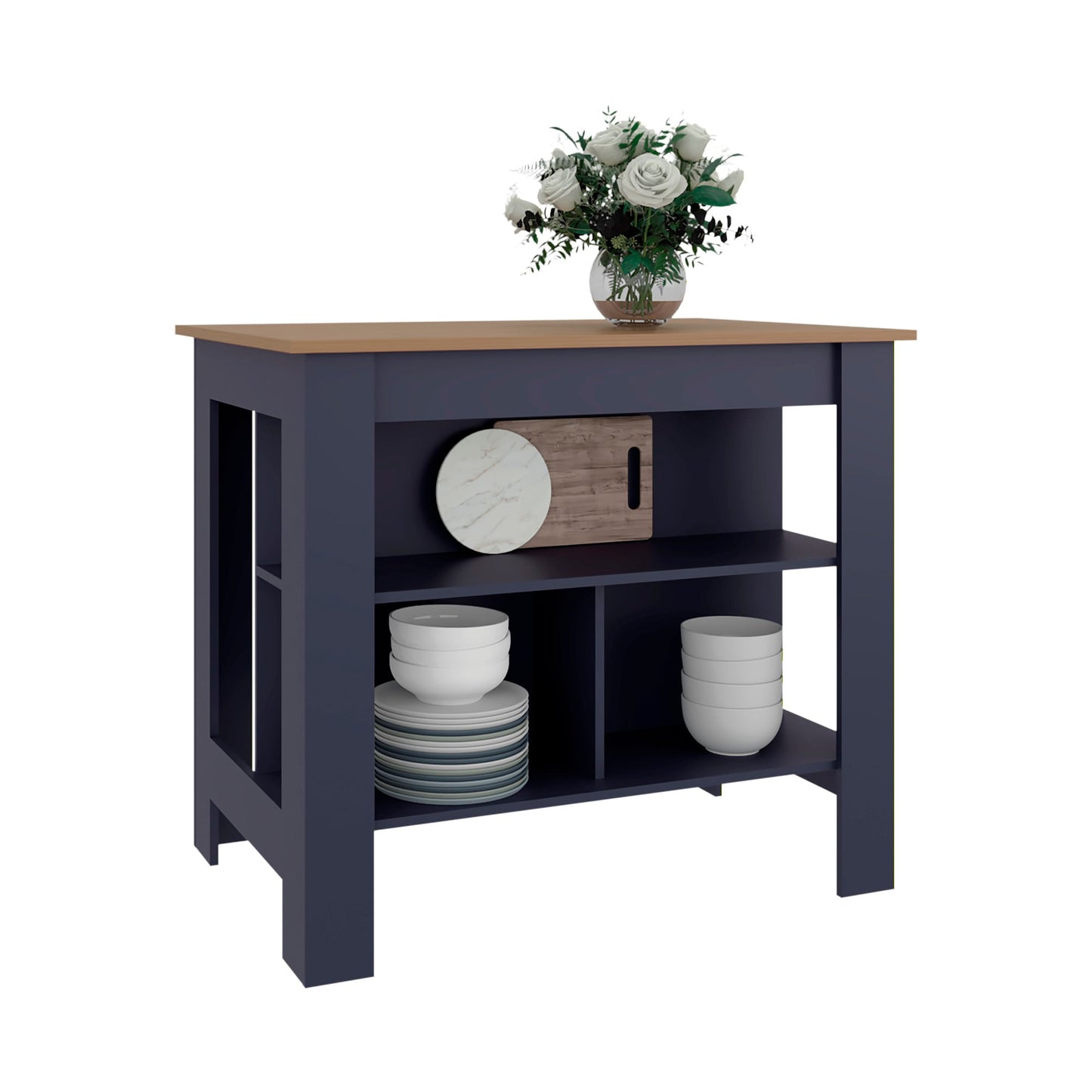 Isla De Cocina Cala 89X101X67 Azul Fresno Zf