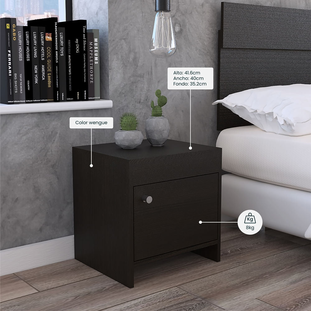 Mesa De Noche Colore Rta Wengue