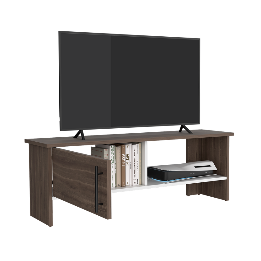 Mesa Tv Navia Con Puerta 42,1X120,3X31,1 Rta Milan + Blanco Mqz Zf